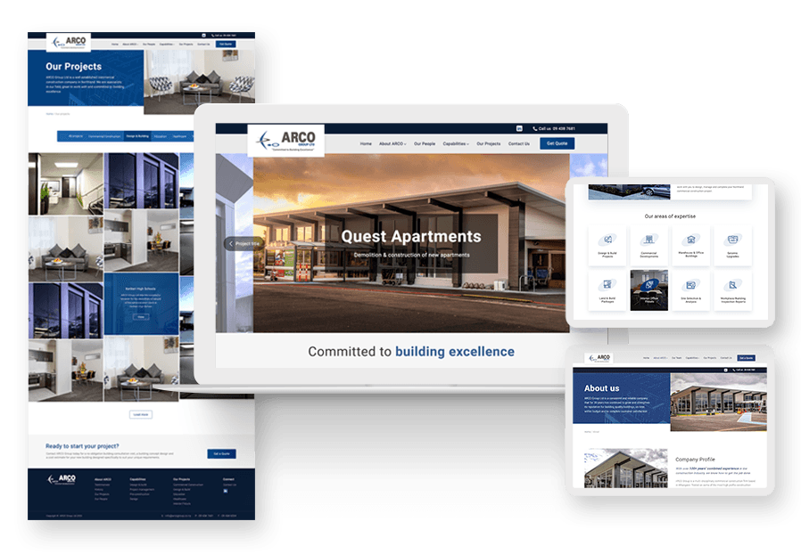 Kinbartho created the website for construction company ARCO to present their services